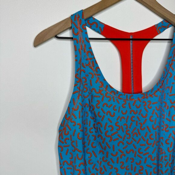 Lululemon Lightened Up Singlet Seawheeze Cheetos Blue and Orange Large w1k75s - Picture 2 of 10